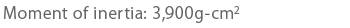 Moment of inertia: 3,900g-cm2