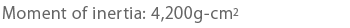 Moment of inertia: 4,200g-cm2
