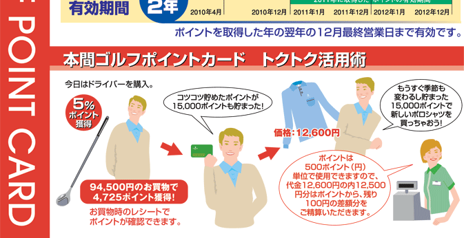 本間ゴルフポイントカード トクトク活用術